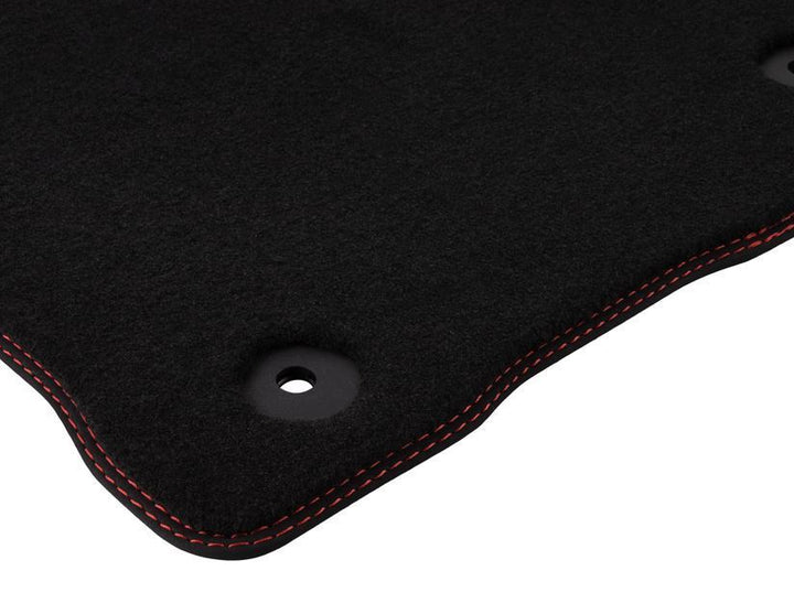 Tappetini Premium Velours anteriori e posteriori, neri con doppie impunture rosse