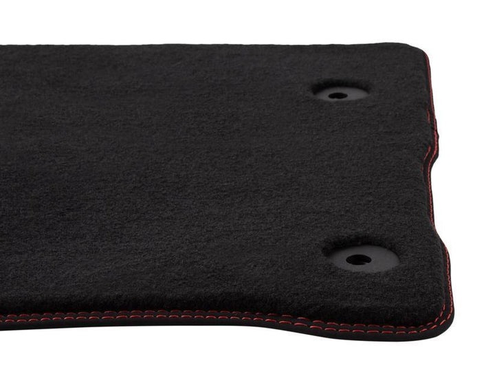 Tappetini Premium Velours anteriori e posteriori, neri con doppie impunture rosse